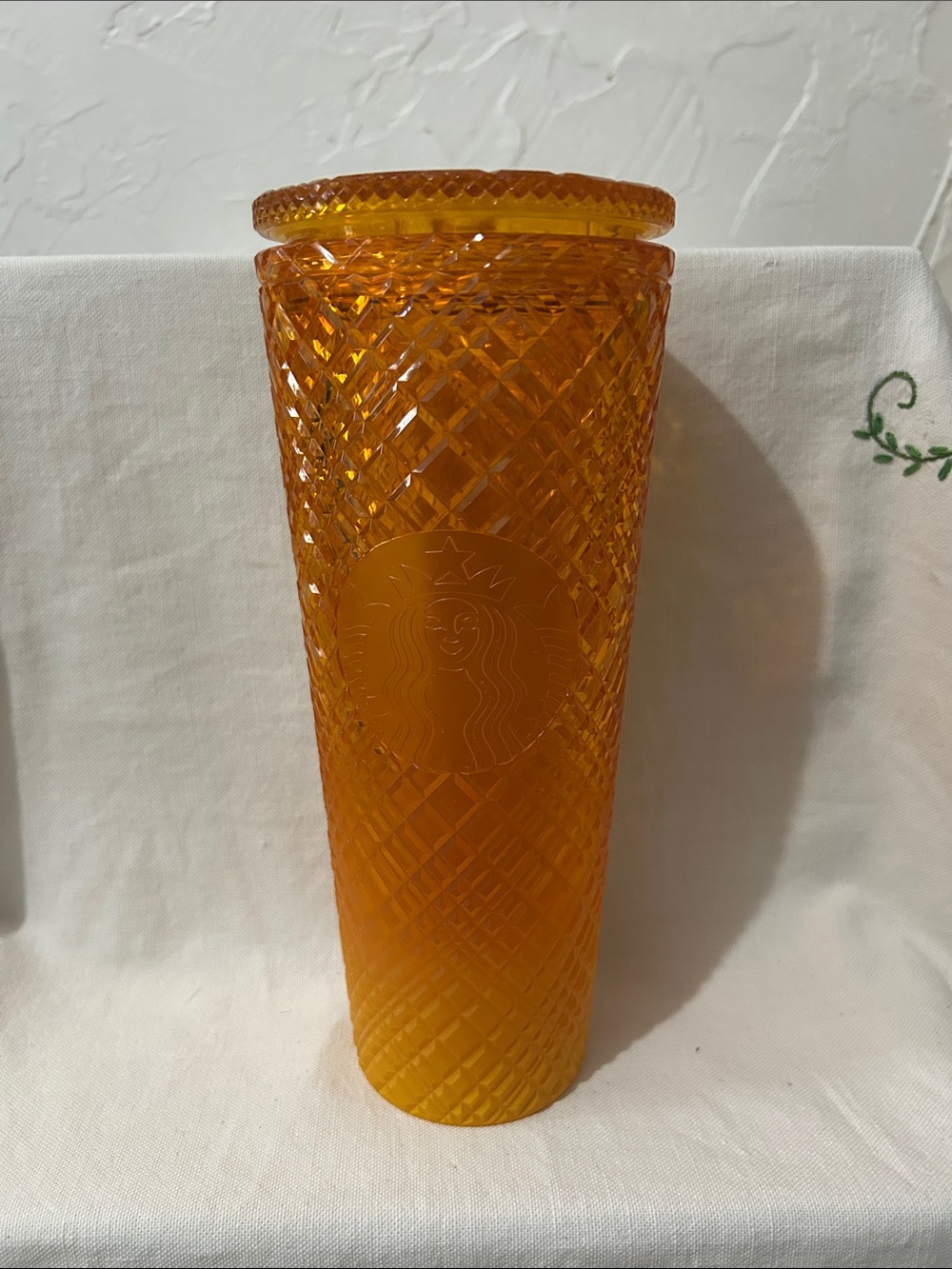 Starbucks Orange Textured Tumbler with Lid